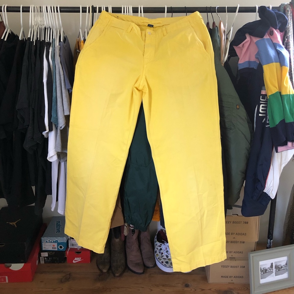 VINTAGE Ralph Lauren Polo Pants Mens Yellow Khaki